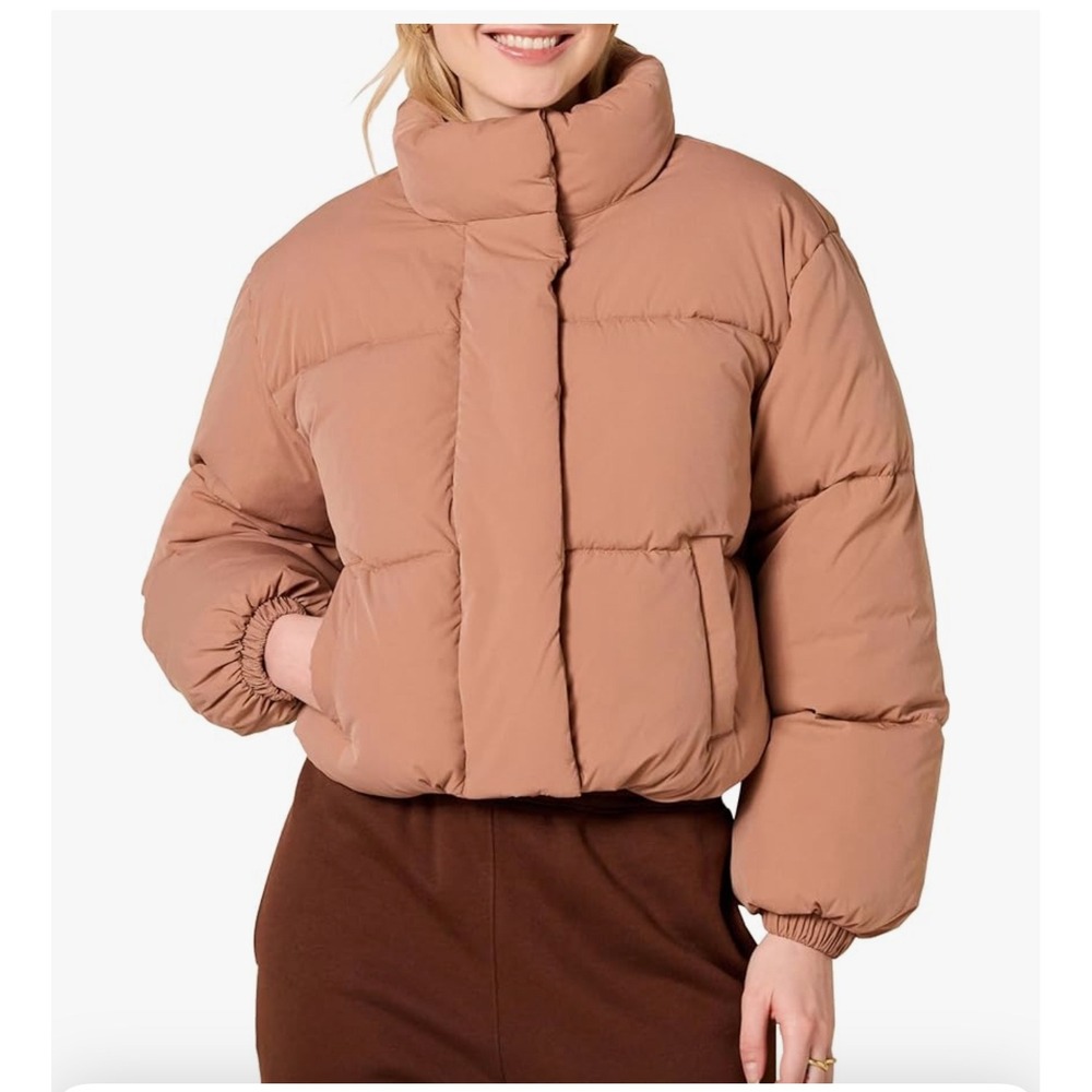 Amazon Essentials Womens Plus‎ Size 6X Puffer Jacket Light Brown Water-Resistant